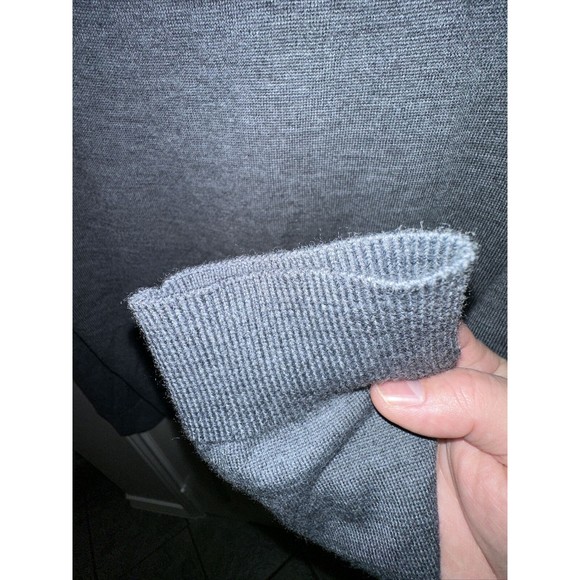 Fairlane Heathered Grey Blue 100% Merino Wool Quarter Zip size L Large Golf - Picture 4 of 4